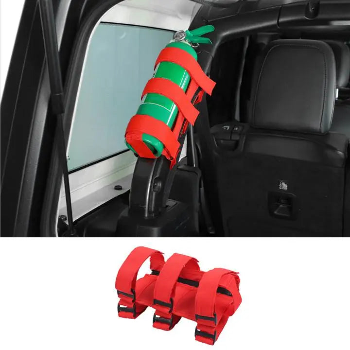 For Jeep Wrangler JL JT JK TJ CJ YJ Bandage Roll Bar Fire Extinguisher Holder Zipper Style Large