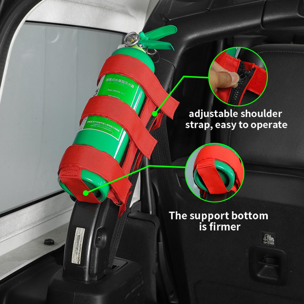 For Jeep Wrangler JL JT JK TJ CJ YJ Bandage Roll Bar Fire Extinguisher Holder Zipper Style Large