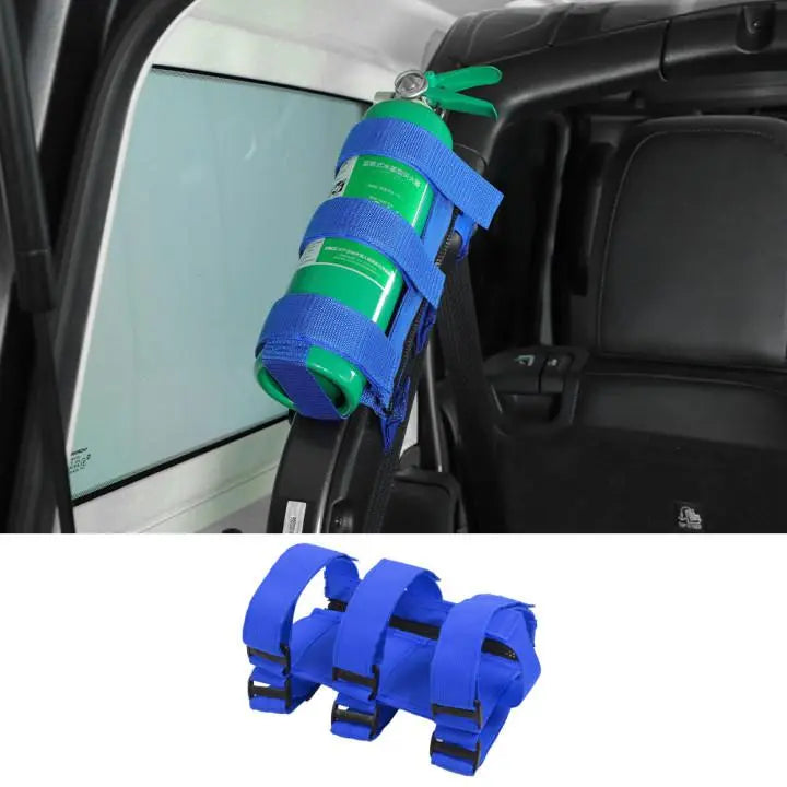 For Jeep Wrangler JL JT JK TJ CJ YJ Bandage Roll Bar Fire Extinguisher Holder Zipper Style Large