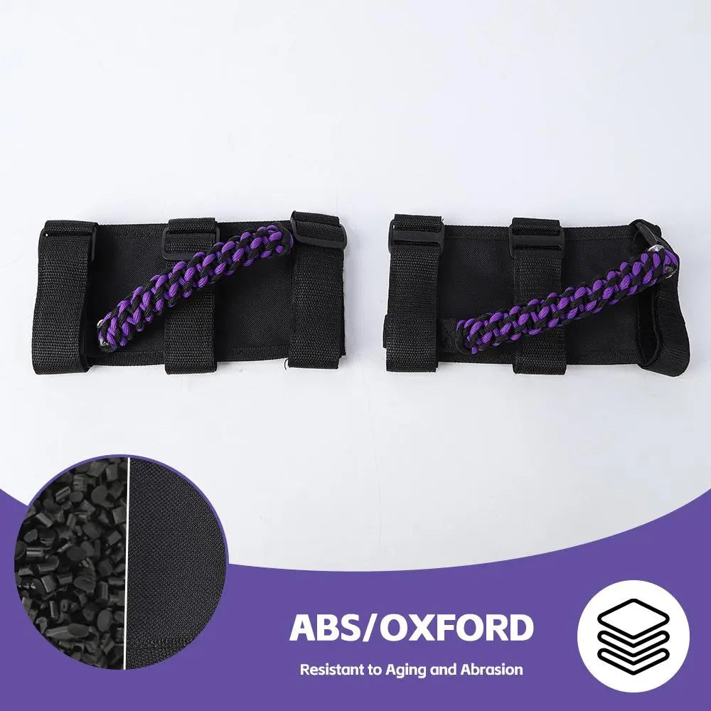 For Jeep Wrangler  JL JT JK YJ TJ 2X Roll Bar Grab Handle Top Paracord Grip Handle Wide Style