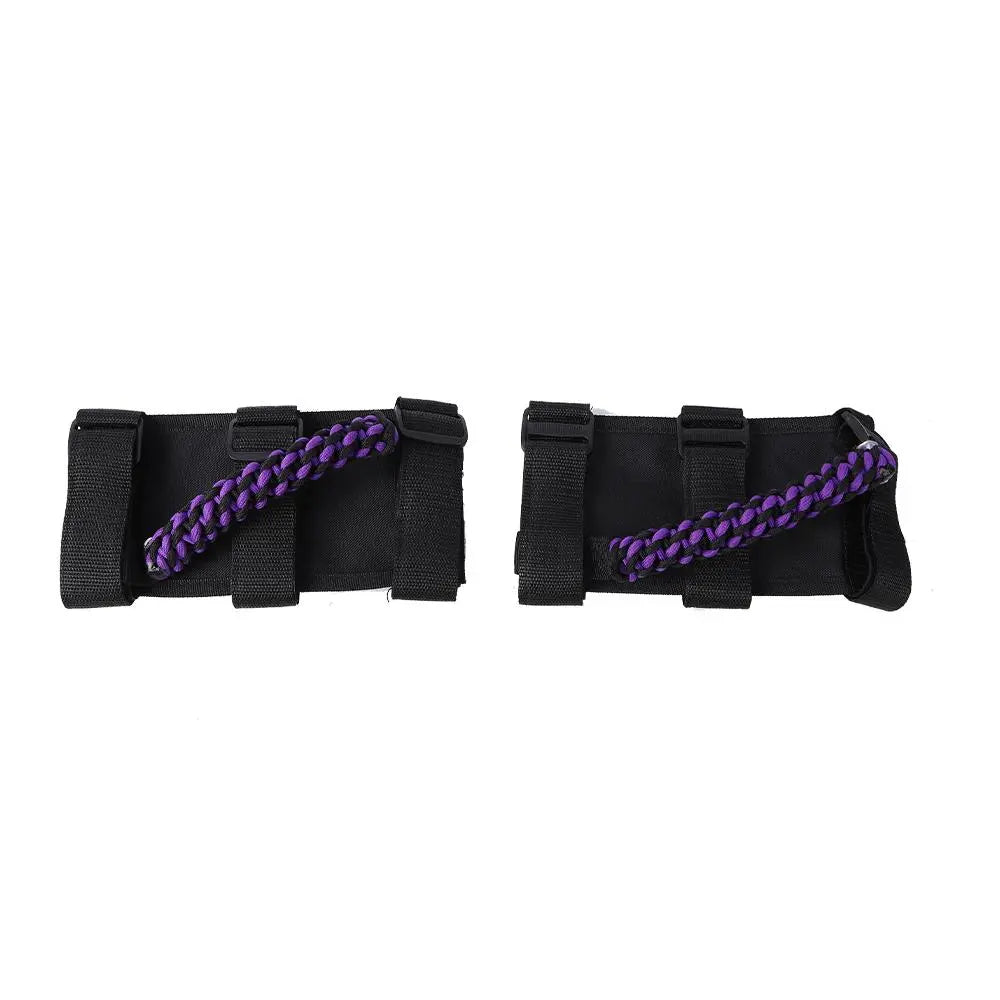 For Jeep Wrangler  JL JT JK YJ TJ 2X Roll Bar Grab Handle Top Paracord Grip Handle Wide Style
