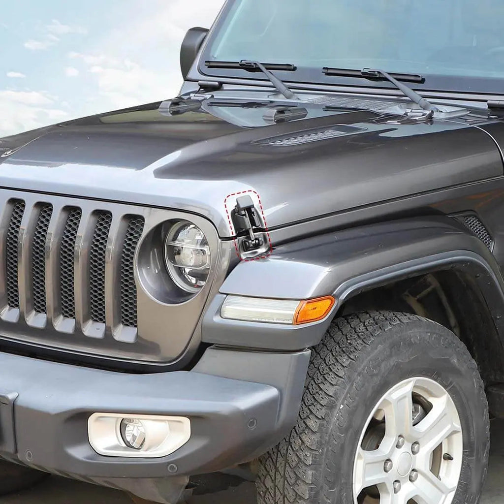 For Jeep Wrangler JL & Gladiator JT Front Engine Hood Latches Catch Locking Buckle (2 pcs)