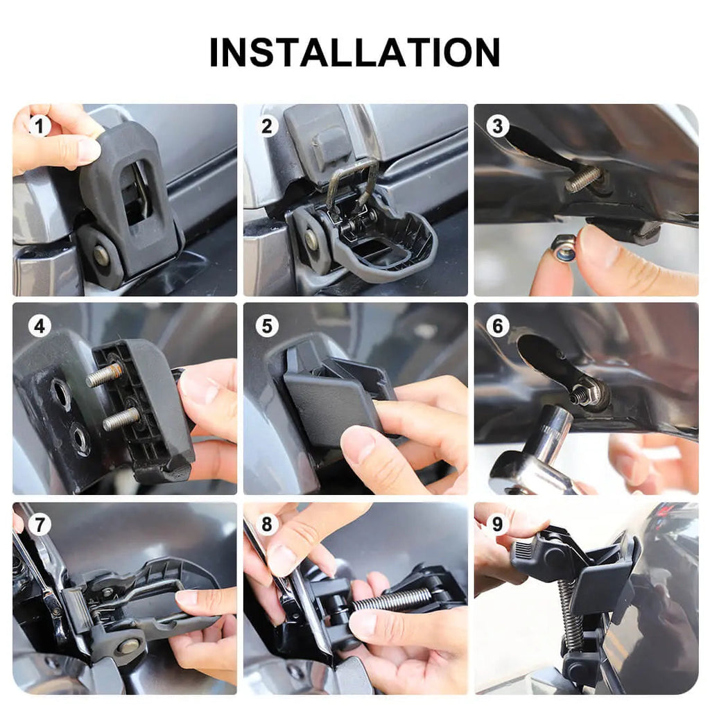 For Jeep Wrangler JL & Gladiator JT Front Engine Hood Latches Catch Locking Buckle (2 pcs)