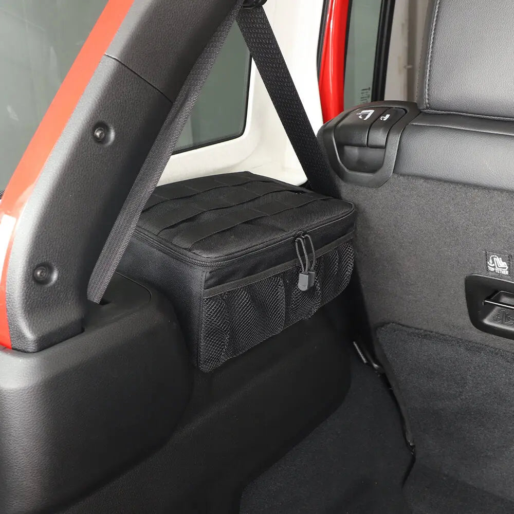 For 2024+ Jeep Wrangler JLU 4Door Black Interior Side Storage Bag Rear Trunk Organizer