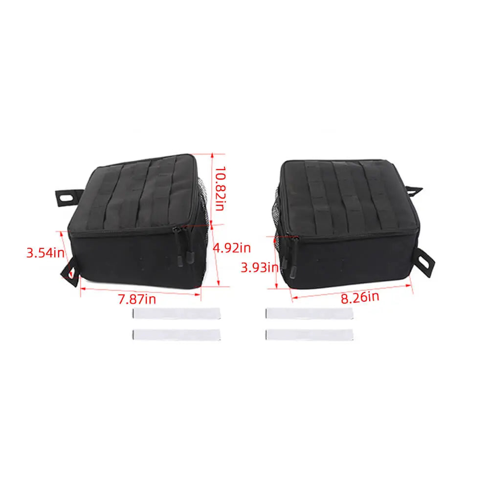 For 2024+ Jeep Wrangler JLU 4Door Black Interior Side Storage Bag Rear Trunk Organizer