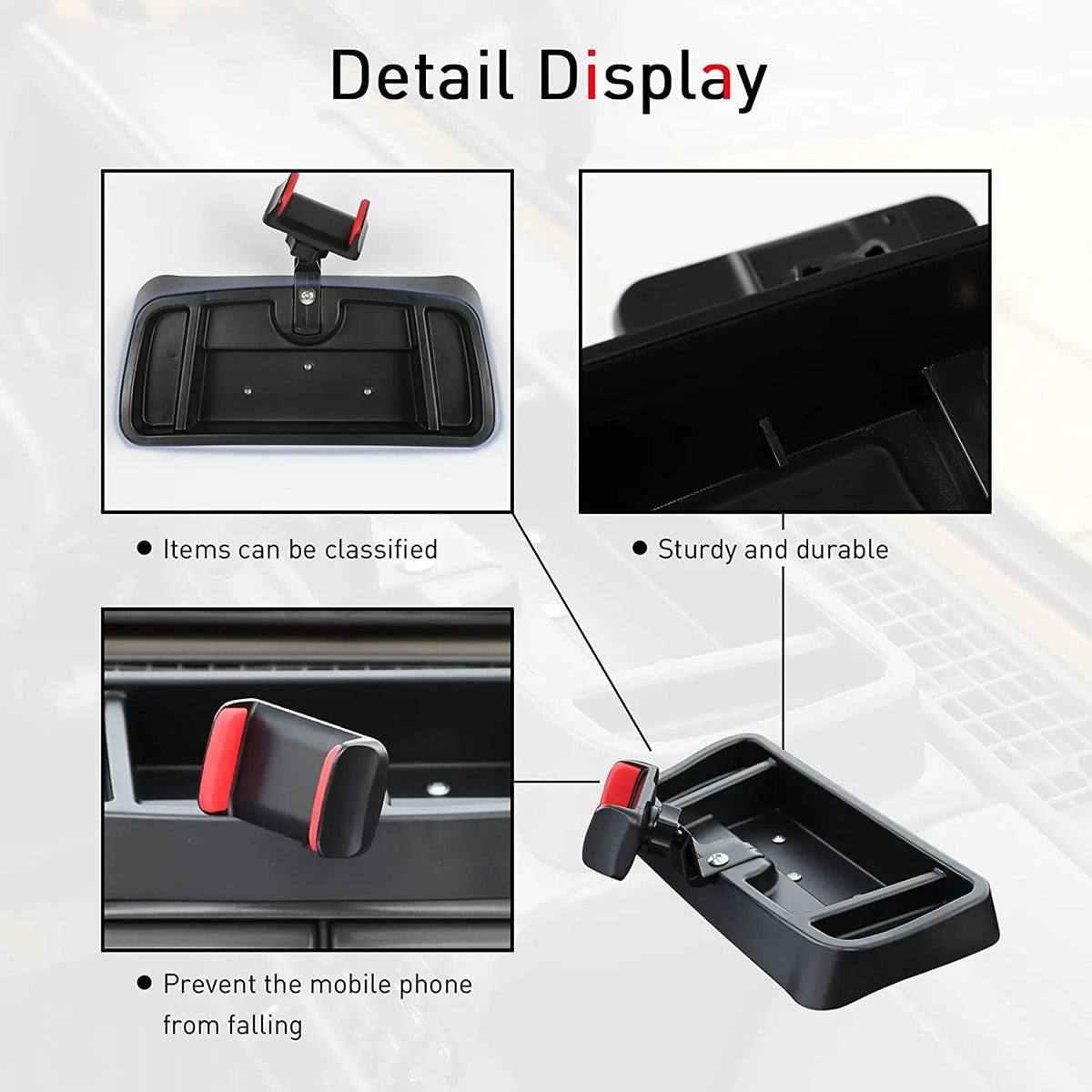 For Jeep Wrangler TJ 1997-2006 Phone Holder Mount Dash Tray Dashboard Storage Box Organizer