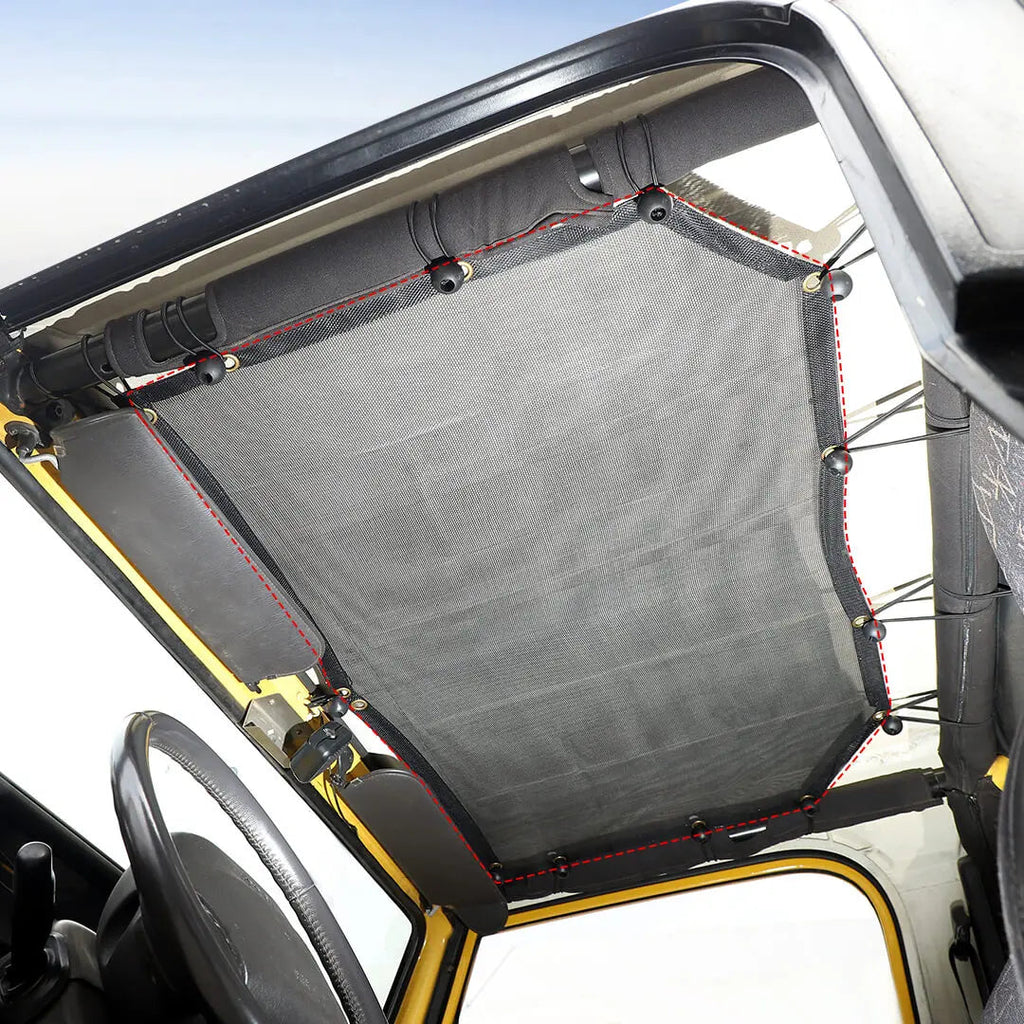 For Jeep Wrangler TJ Car Rear Trunk Sun Shade Top Insulation Net Cover Kit (2 pcs)