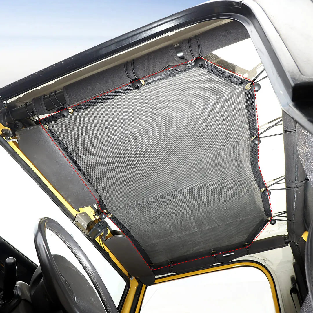 For Jeep Wrangler TJ Car Rear Trunk Sun Shade Top Insulation Net Cover Kit (2 pcs)