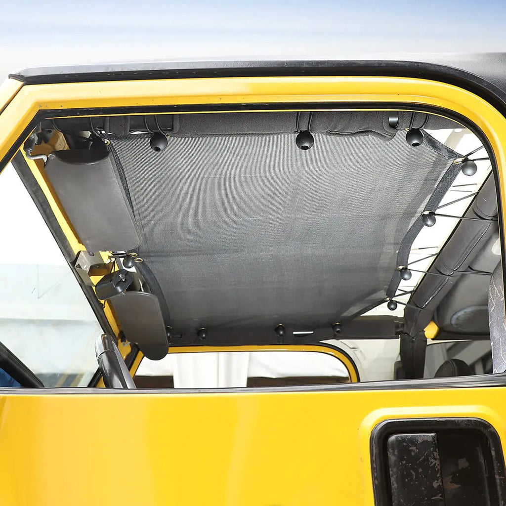 For Jeep Wrangler TJ Car Rear Trunk Sun Shade Top Insulation Net Cover Kit (2 pcs)