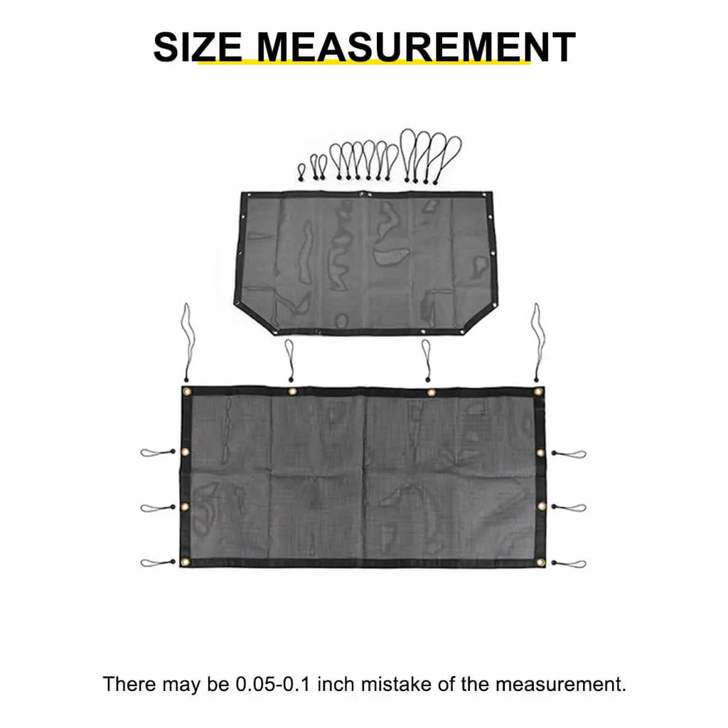 For Jeep Wrangler TJ Car Rear Trunk Sun Shade Top Insulation Net Cover Kit (2 pcs)