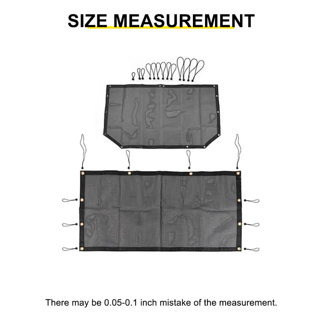For Jeep Wrangler TJ Car Rear Trunk Sun Shade Top Insulation Net Cover Kit (2 pcs)