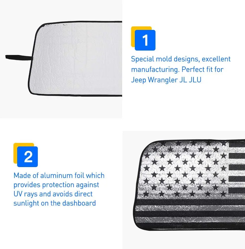 For Jeep Wrangler TJ JK  Car Window Front Windshield Sunshade Foldable Sun Visor Accessories