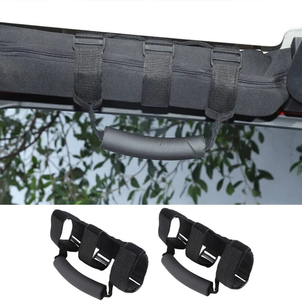 For Jeep Wrangler TJ JK JKU JL JLU JT 2X Top Roll Bar Grab Handles Grip Wide