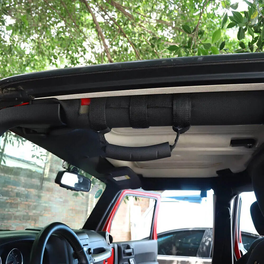 For Jeep Wrangler TJ JK JKU JL JLU JT 2X Top Roll Bar Grab Handles Grip Wide