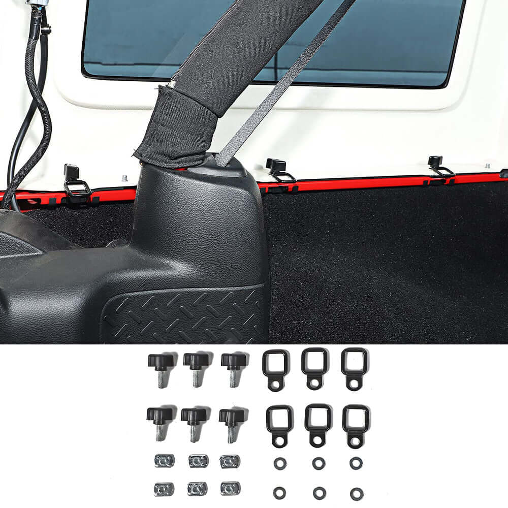 For Jeep Wrangler TJ JK JKU JL JLU Hardtop Thumb Screws & Bolts Quick Release with 6 Tie Down Anchors
