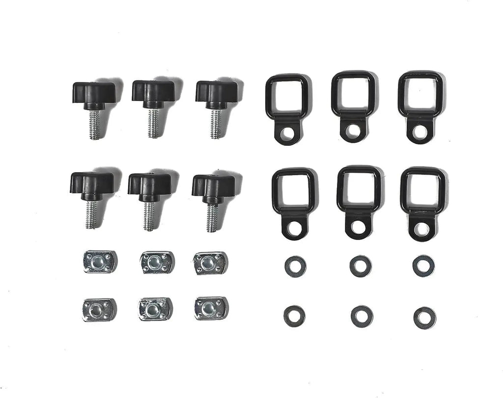 For Jeep Wrangler TJ JK JKU JL JLU Hardtop Thumb Screws & Bolts Quick Release with 6 Tie Down Anchors