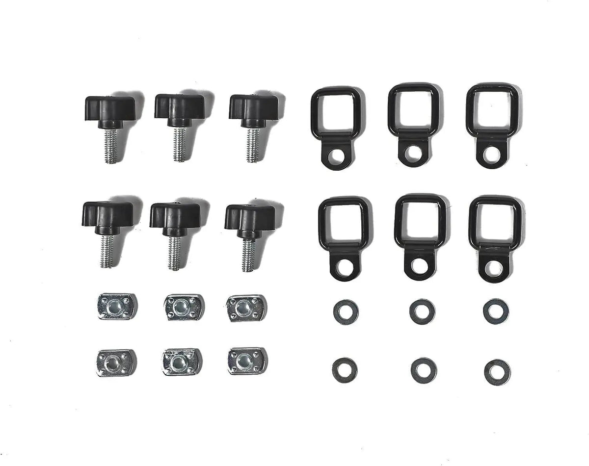 For Jeep Wrangler TJ JK JKU JL JLU Hardtop Thumb Screws & Bolts Quick Release with 6 Tie Down Anchors
