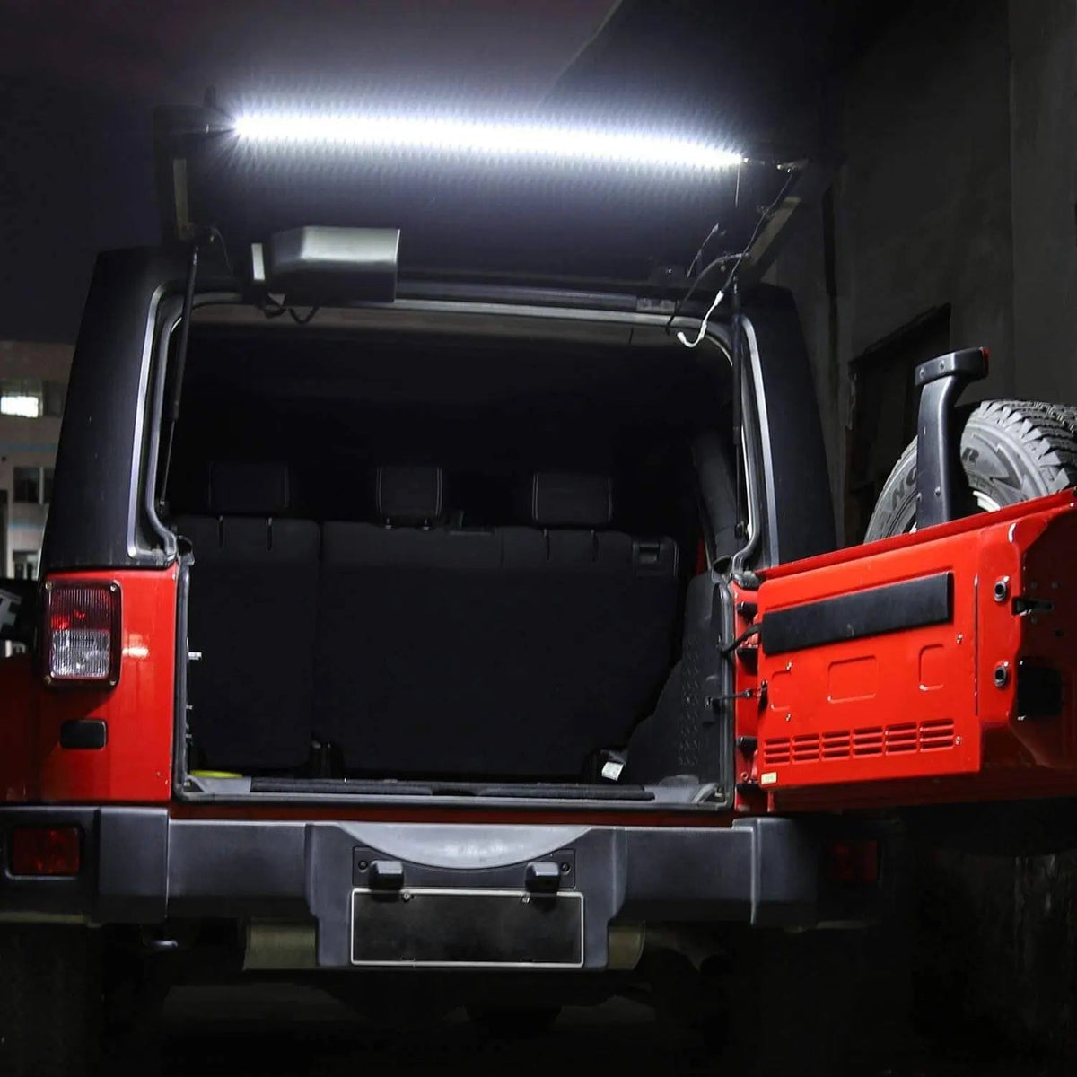 For Jeep Wrangler TJ JK JKU JL JLU Tailgate Glass Lift Door LED Light Bar