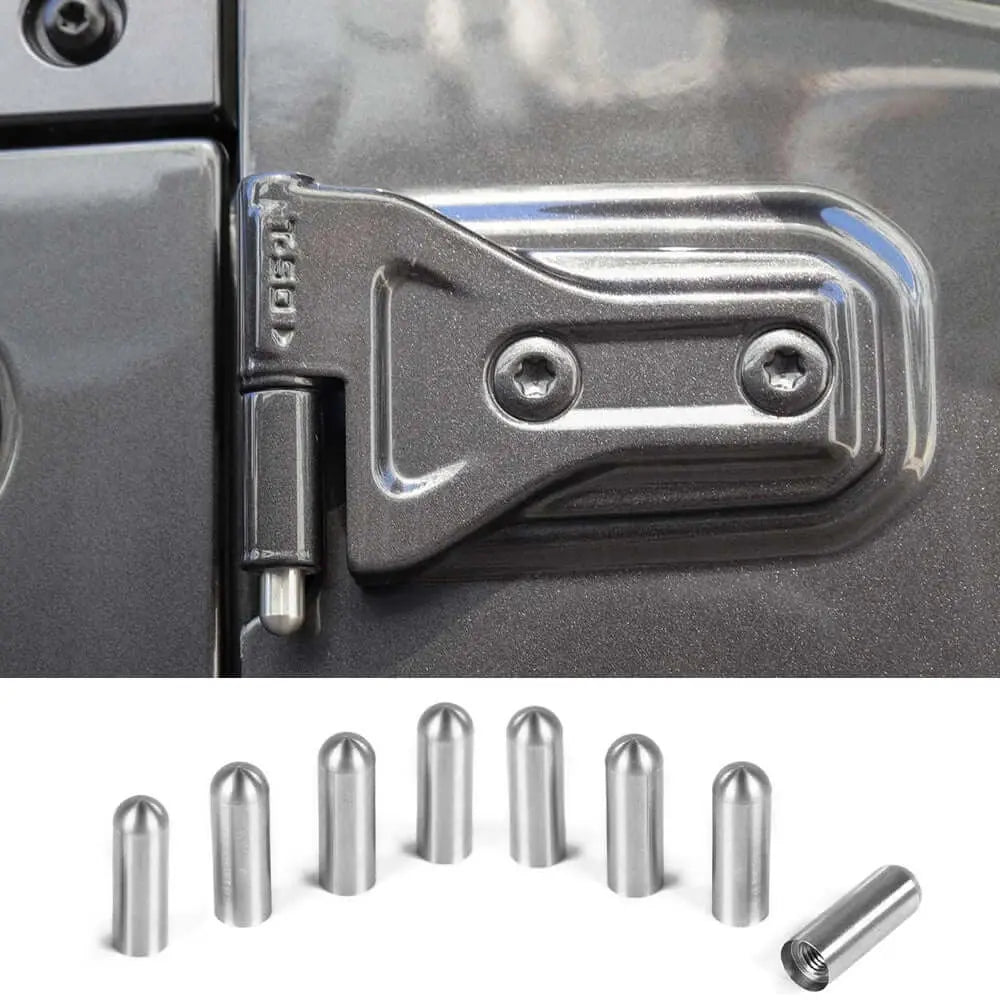 For Jeep Wrangler TJ JK JKU JL JLU & Gladiator JT Door Hinge Latch Pin Bolts Guides Liners Kits 8pcs