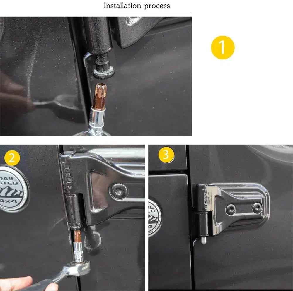 For Jeep Wrangler TJ JK JKU JL JLU & Gladiator JT Door Hinge Latch Pin Bolts Guides Liners Kits 8pcs