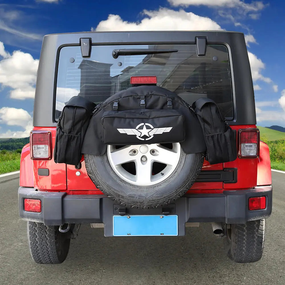 For Jeep Wrangler TJ JK JL 4PCS Spare Tire Storage Bag Cargo Organizer Bag Kit