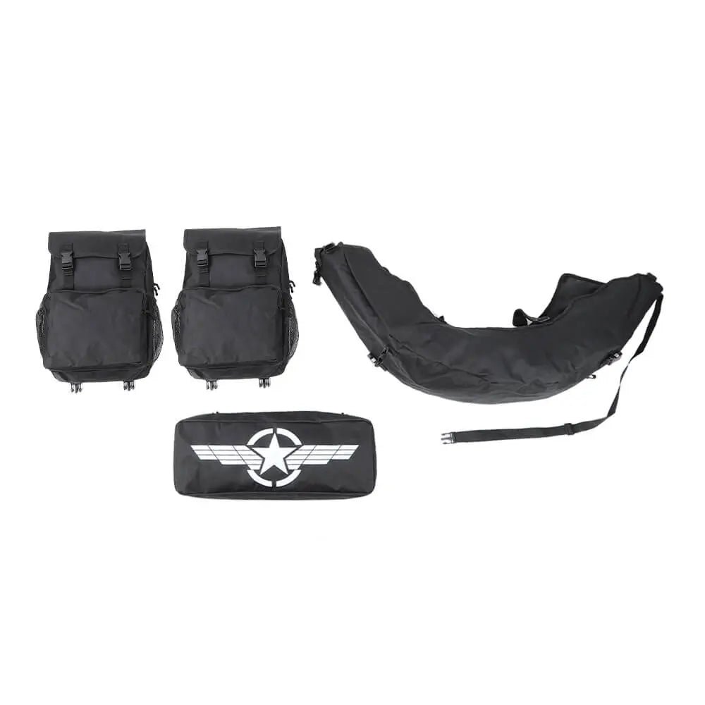 For Jeep Wrangler TJ JK JL 4PCS Spare Tire Storage Bag Cargo Organizer Bag Kit