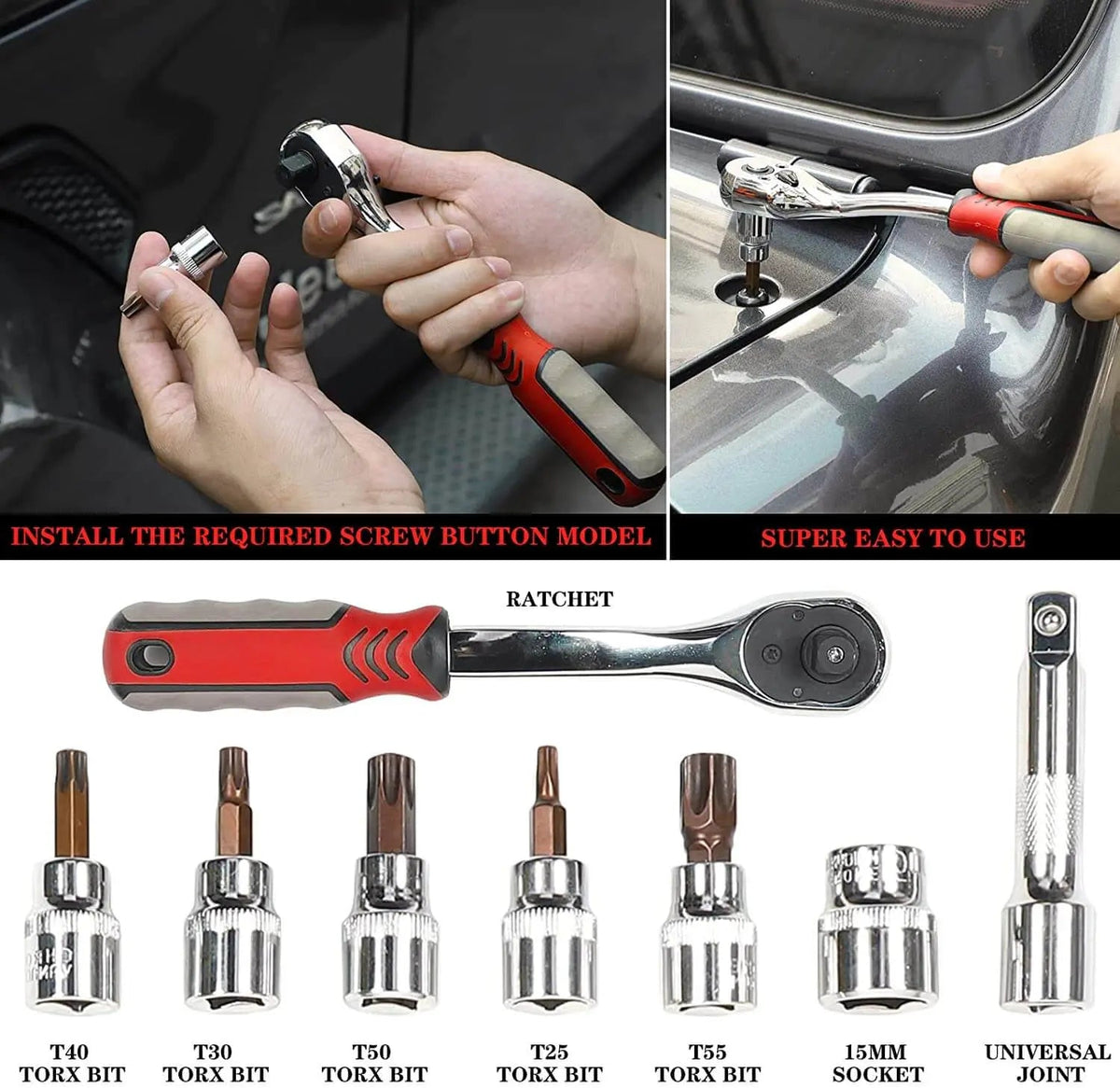 For Jeep Wrangler TJ JK JL Hard Top and Door Removal Torx Tool Set Socket Wrench Multi-Tool Case Kit