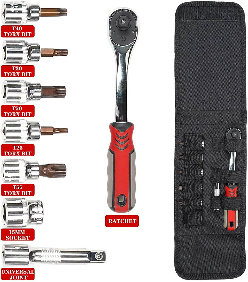 For Jeep Wrangler TJ JK JL Hard Top and Door Removal Torx Tool Set Socket Wrench Multi-Tool Case Kit
