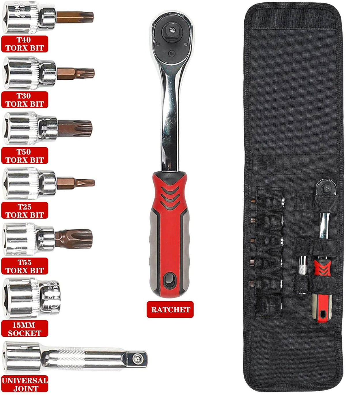 For Jeep Wrangler TJ JK JL Hard Top and Door Removal Torx Tool Set Socket Wrench Multi-Tool Case Kit