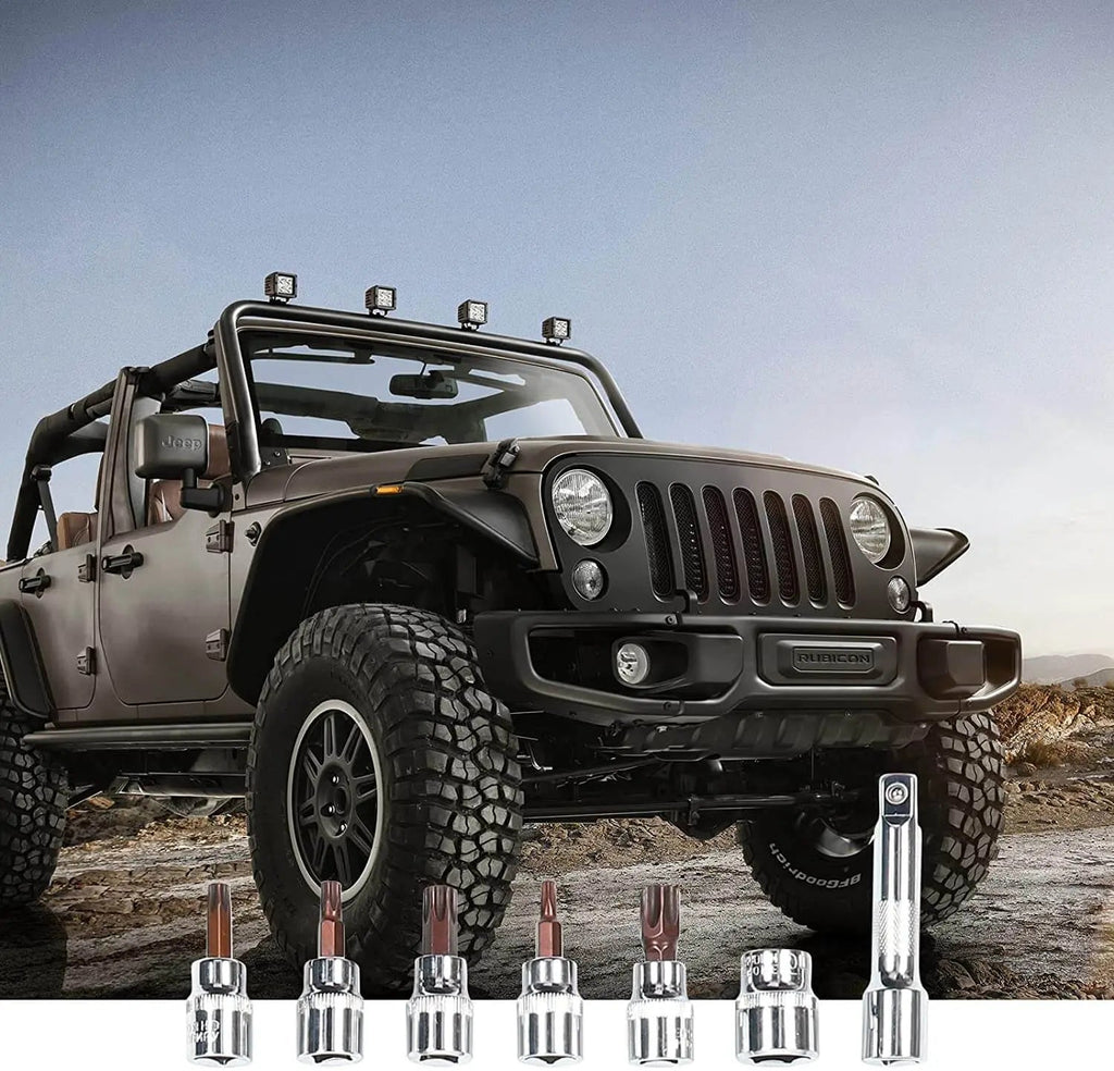 For Jeep Wrangler TJ JK JL Hard Top and Door Removal Torx Tool Set Socket Wrench Multi-Tool Case Kit