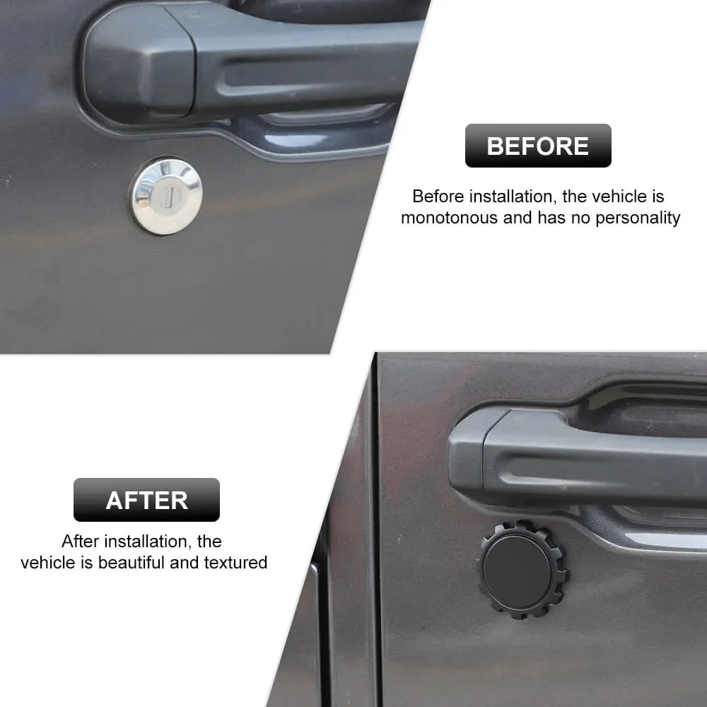For Jeep Wrangler TJ JK JL JT 1997+ Door Key Jack Socket Cover Trim Matte Black