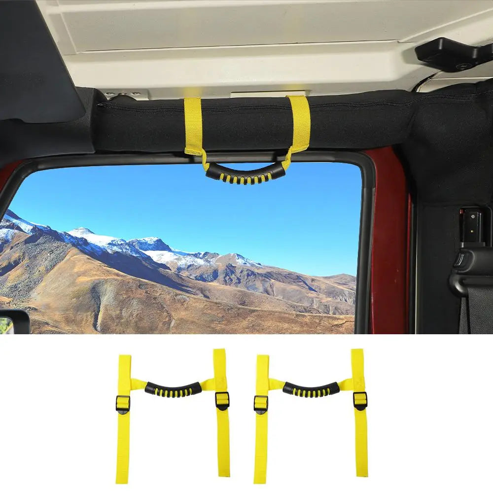 For Jeep Wrangler TJ JK JL JT 2-Door 2 x Top Roll Bar Grab Handles Grip
