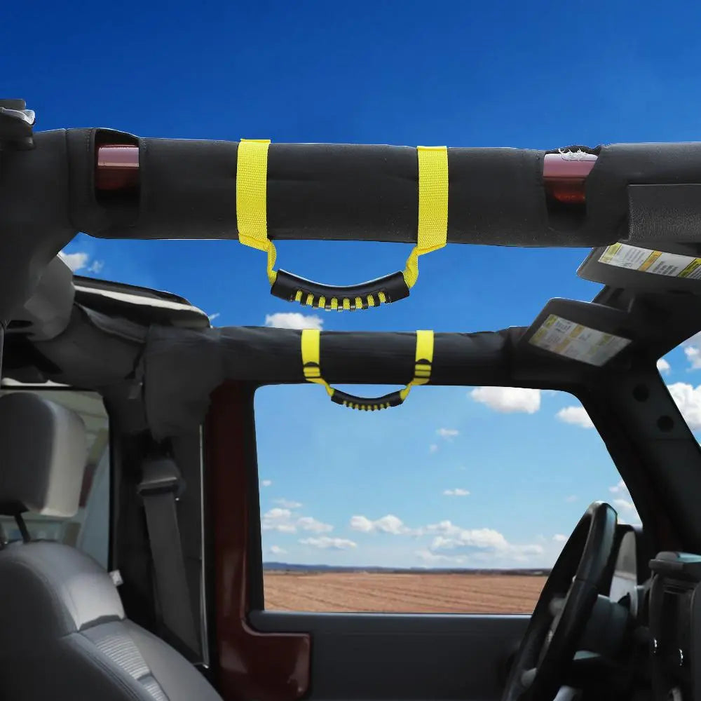 For Jeep Wrangler TJ JK JL JT 2-Door 2 x Top Roll Bar Grab Handles Grip