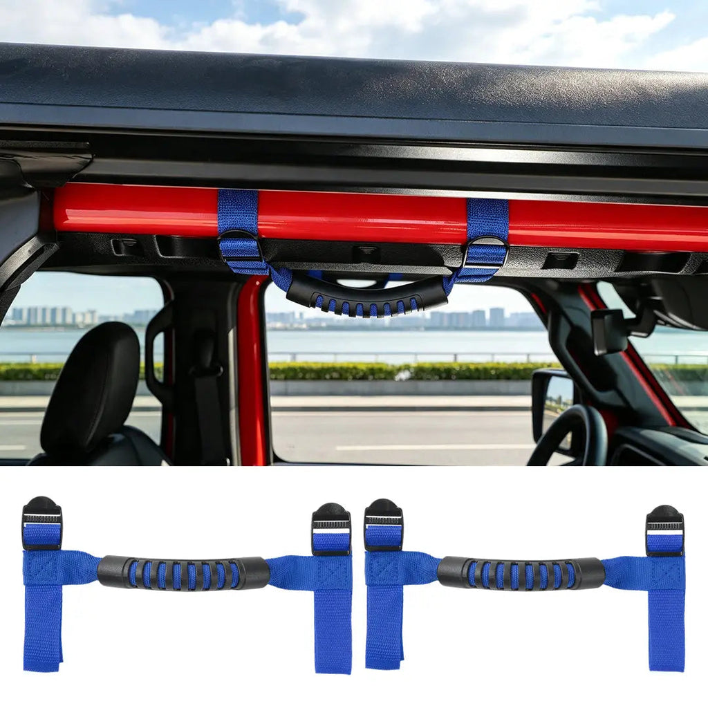 For Jeep Wrangler TJ JK JL JT 2-Door 2 x Top Roll Bar Grab Handles Grip