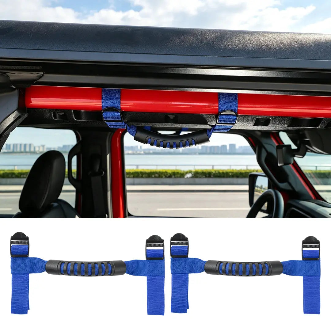 For Jeep Wrangler TJ JK JL JT 2-Door 2 x Top Roll Bar Grab Handles Grip