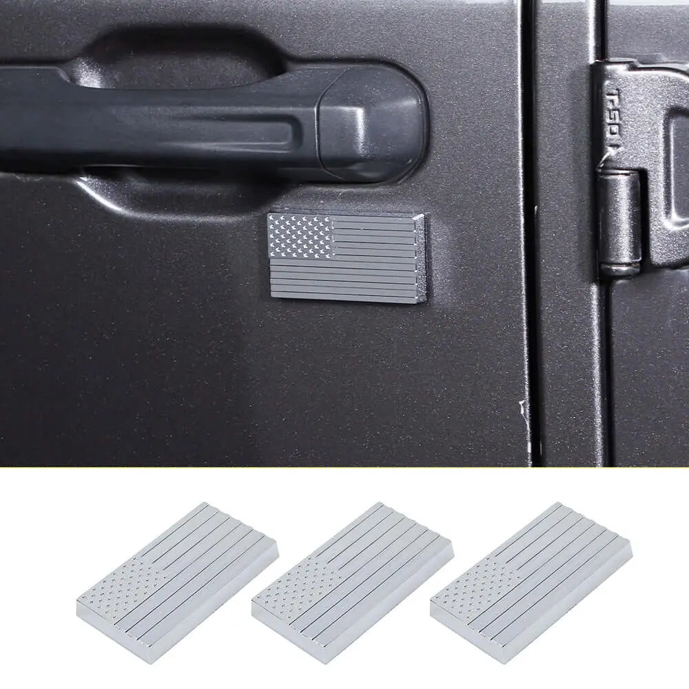For Jeep Wrangler TJ JK JL JT Door Lock Trim Cover American Flag Tailgate Lock Exterior Kit