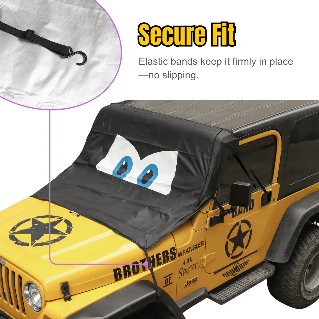 For Jeep Wrangler TJ JK JL JT Front Windshield Protection Anti Sunshade & Snow Shield Cover