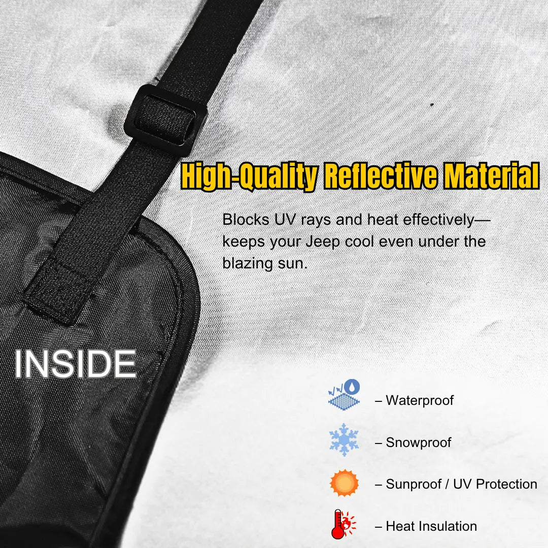 For Jeep Wrangler TJ JK JL JT Front Windshield Protection Anti Sunshade & Snow Shield Cover