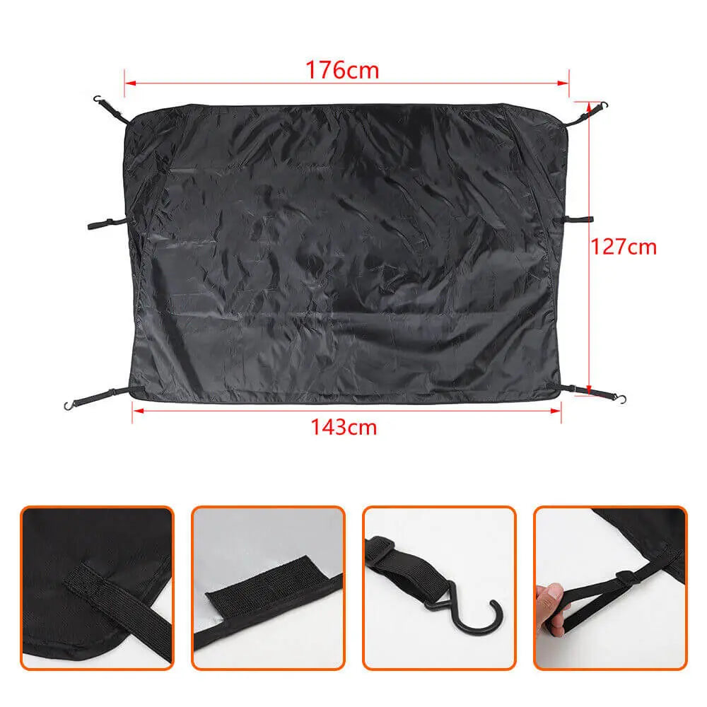 For Jeep Wrangler TJ JK JL JT Front Windshield Snow Shield Cover Waterproof Sun Shade Anti-UV Weather Black