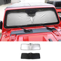 For Jeep Wrangler TJ JK JL JT Front Windshield Sunshade – UV Protection Heat Shield Visor for Car Interior