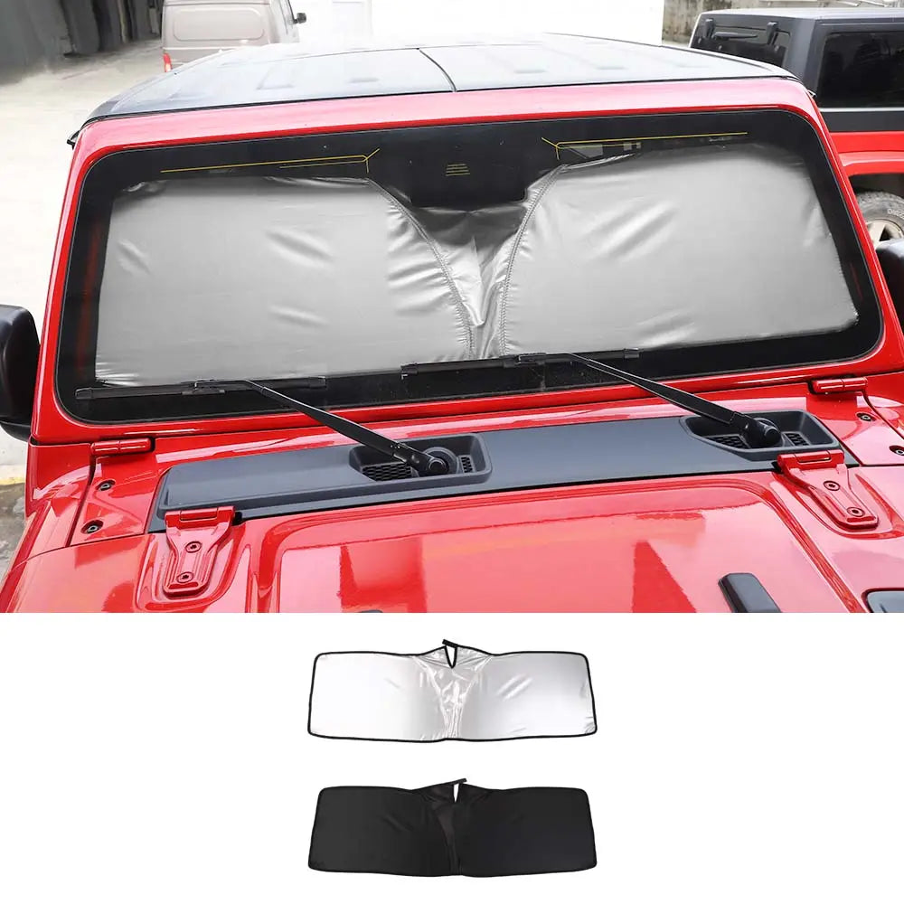 For Jeep Wrangler TJ JK JL JT Front Windshield Sunshade – UV Protection Heat Shield Visor for Car Interior