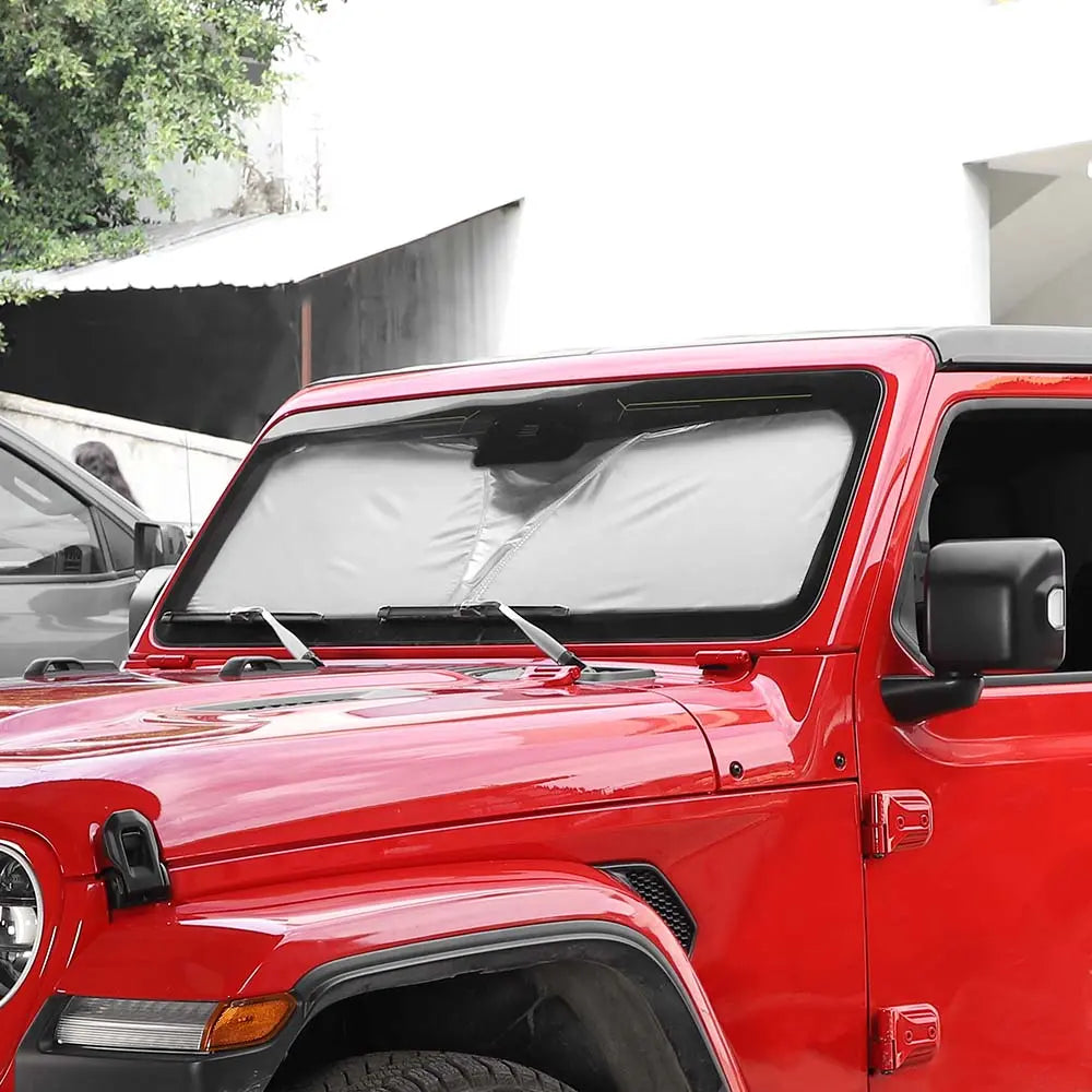 For Jeep Wrangler TJ JK JL JT Front Windshield Sunshade – UV Protection Heat Shield Visor for Car Interior