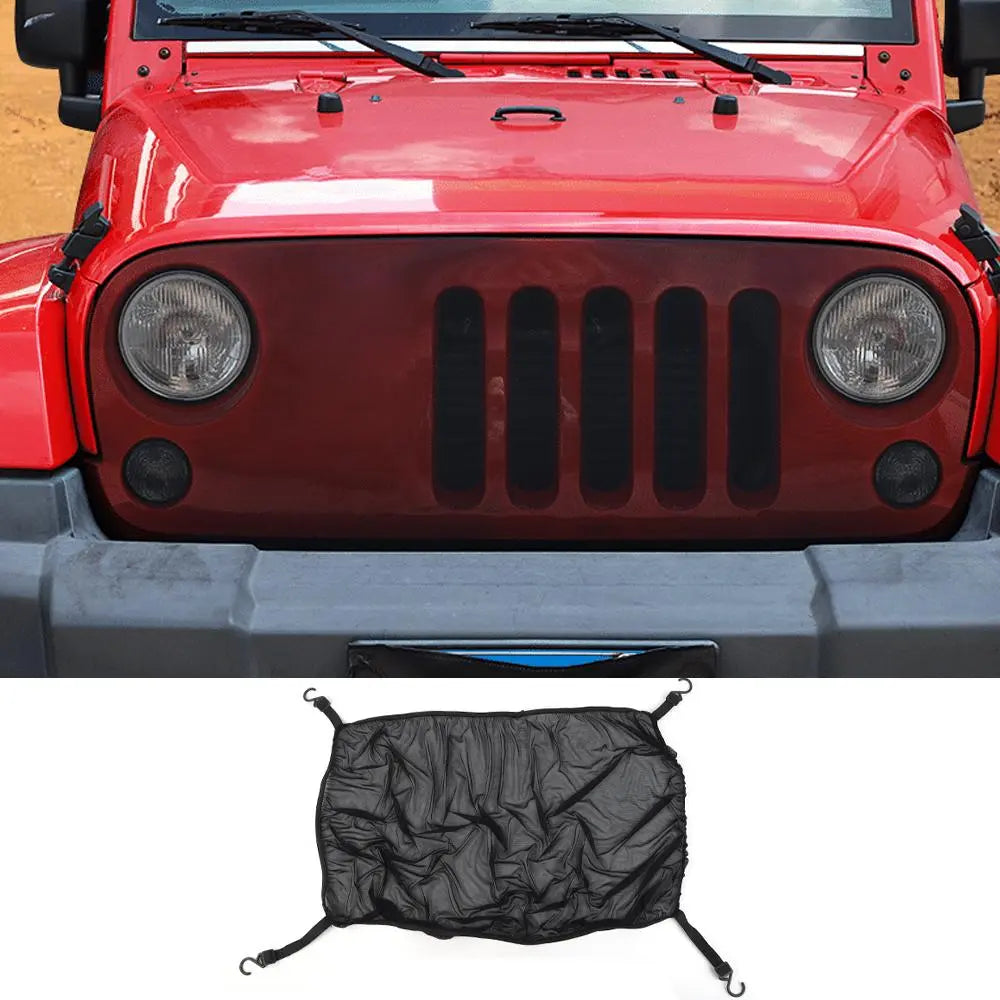 For Jeep Wrangler TJ JK JL Glaidiator JT Front Grille Bug Screen Cover – Nylon Insect Mesh Overlay, Anti-Debris Protection