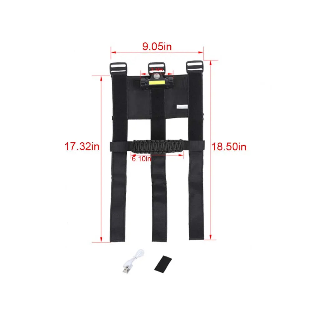 For Jeep Wrangler TJ JK JL JT Roll Bar Grab Handle Grip with Light