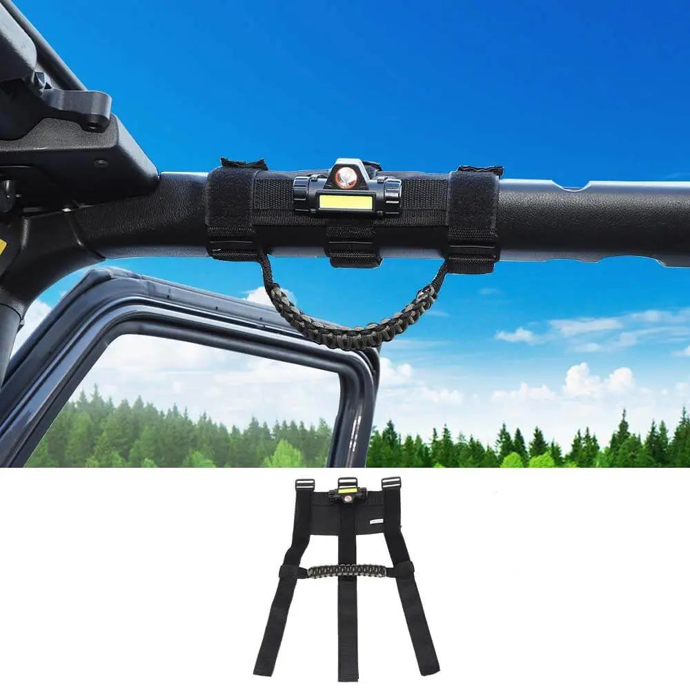For Jeep Wrangler TJ JK JL JT Roll Bar Grab Handle Grip with Light