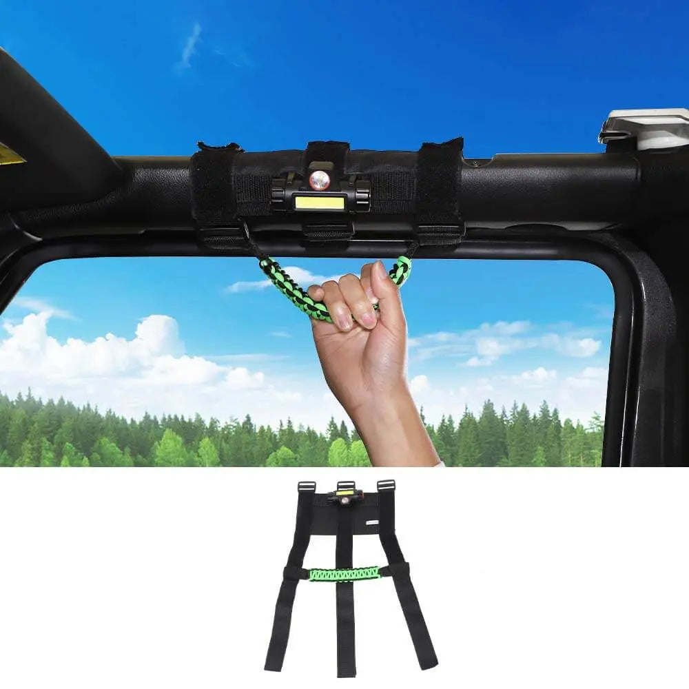 For Jeep Wrangler TJ JK JL JT Roll Bar Grab Handle Grip with Light