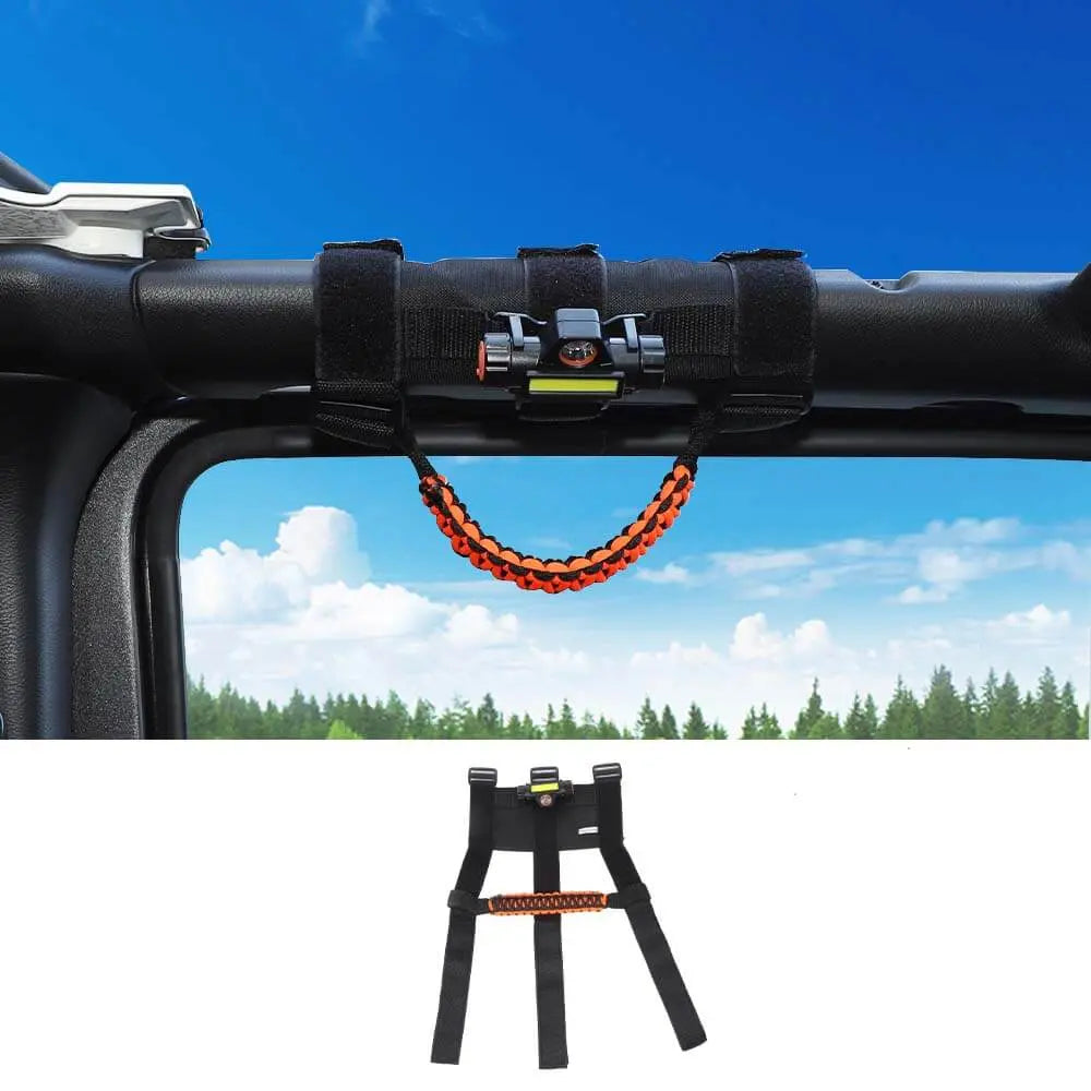For Jeep Wrangler TJ JK JL JT Roll Bar Grab Handle Grip with Light