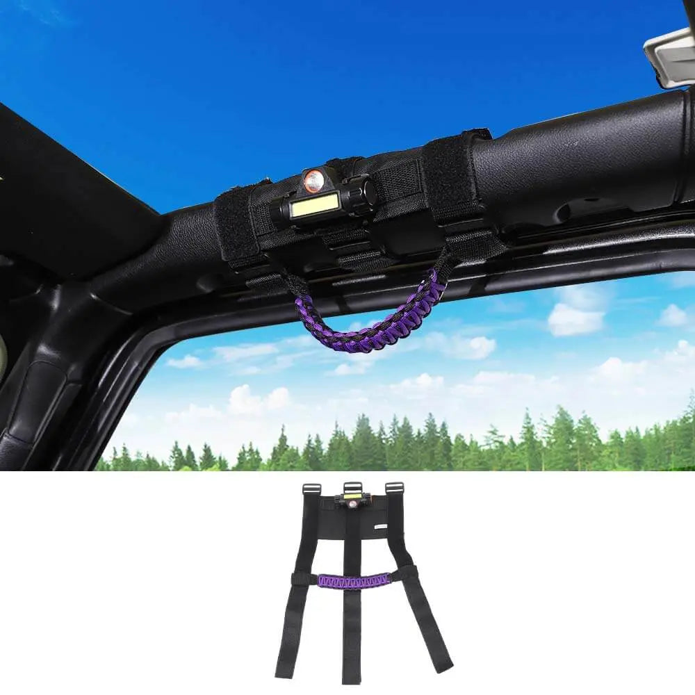 For Jeep Wrangler TJ JK JL JT Roll Bar Grab Handle Grip with Light