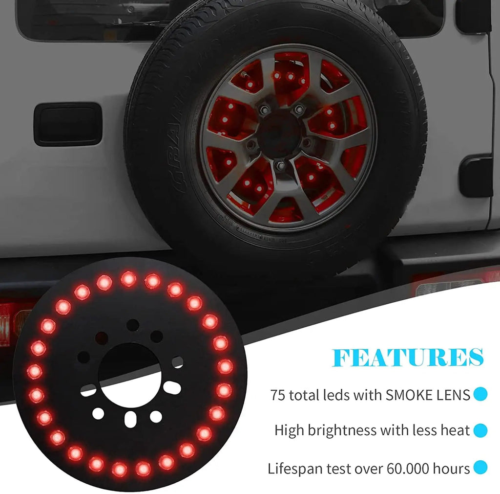 For Jeep Wrangler TJ JK JL Spare Tire Brake Light Rear Tail Light Third Brake Light