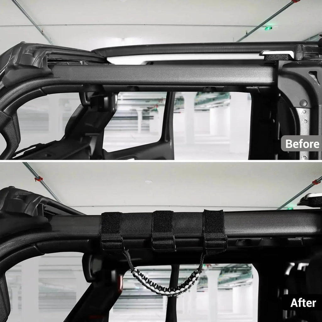 For Jeep Wrangler TJ JK JL & Gladiator JT 2 x Roll Bar Grab Handles Paracord Grip American Flag